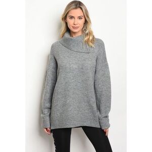 🆕Cowl neck oversized grey sweater